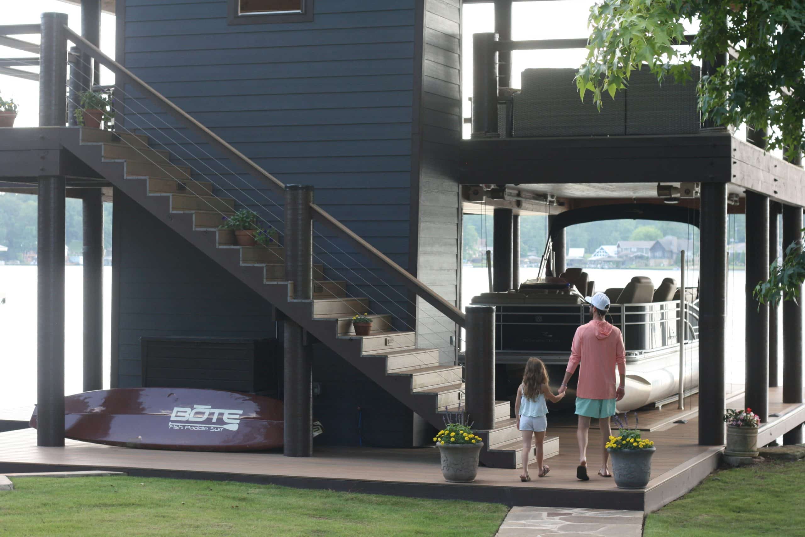 team on stationary dock